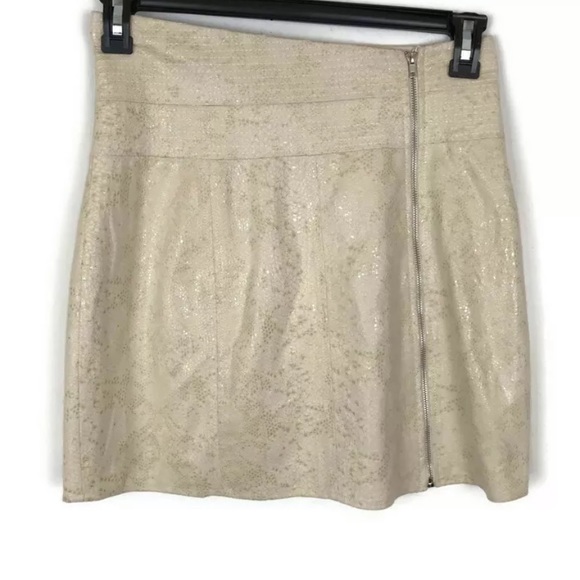 Ark & Co beige snake skin shiny skirt - Picture 1 of 5